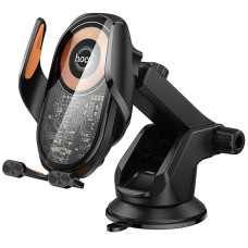 Автотримач з БЗП Hoco HW34 Blue whale 3-axis linkage wireless 15W (center console)