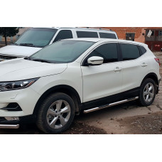 Бічні труби (2017-2021, 2 шт., нерж.) для Nissan Qashqai рр