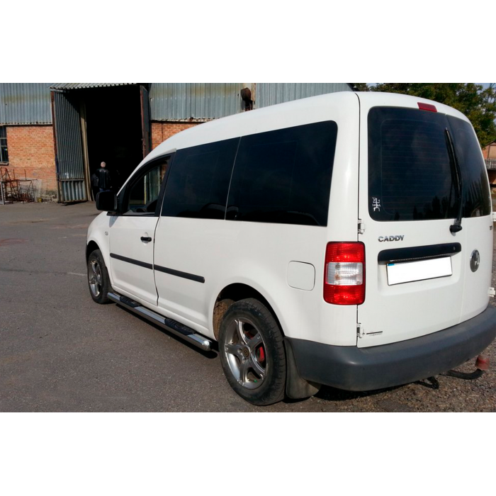 Бічні труби BB001 (2 шт., нерж) d60, Maxi база для Volkswagen Caddy 2020- рр.