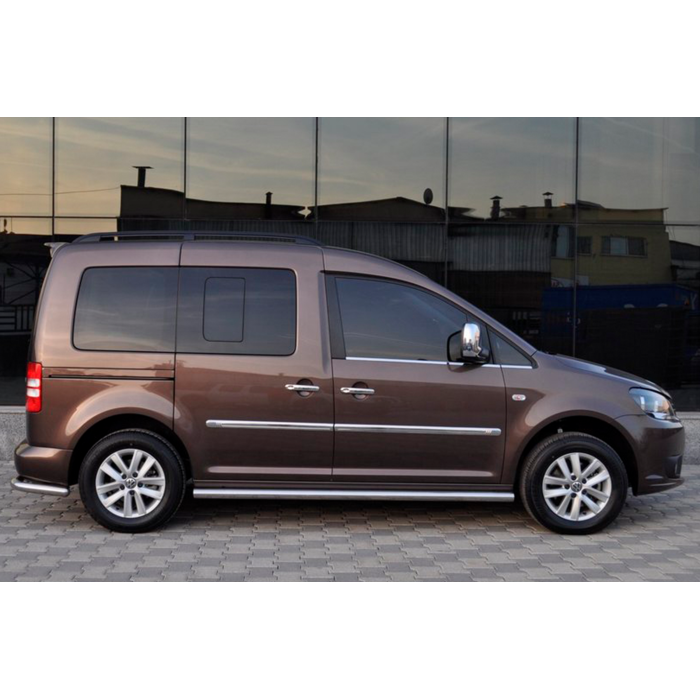 Бічні труби BB001 (2 шт., нерж) d60, Maxi база для Volkswagen Caddy 2020- рр.