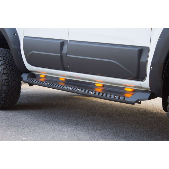 Бокові пороги Dakar V1 з LED (2 шт, метал) для Volkswagen Amarok 2010-2022 рр