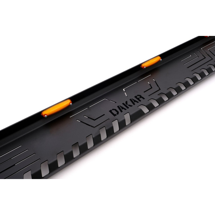 Бокові пороги Dakar V1 з LED (2 шт, метал) для Volkswagen Amarok 2010-2022 рр
