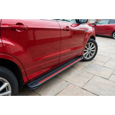 Бокові пороги Maya Red (2 шт., Алюміній) З чорним листям на дверях для Ford Kuga/Escape 2013-2019 рр