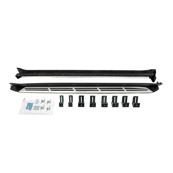 Бокові пороги OEM V2 (2 шт, алюміній -2026 пластик) для Kia Sorento IV MQ4 2020- рр.