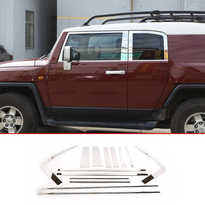 Комплект молдингів на вікна (нержавійка, 16 шт) для Toyota FJ Cruiser 2006-2022 рр