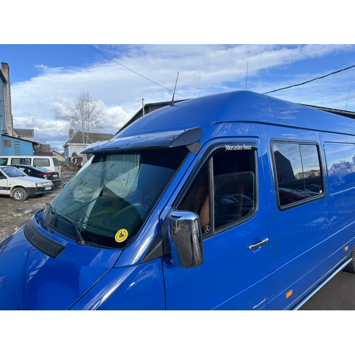 Козирьок на лобове скло (чорний глянець, 5мм) для Mercedes Sprinter W901/902/903/904/905 1995-2006 рр