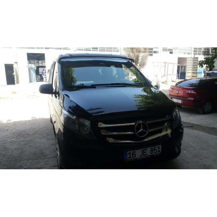 Козирьок на лобове скло (чорний глянець, 5мм) для Mercedes Vito/V-class W447 2014- рр