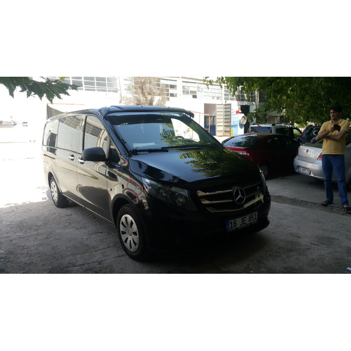 Козирьок на лобове скло (чорний глянець, 5мм) для Mercedes Vito/V-class W447 2014- рр