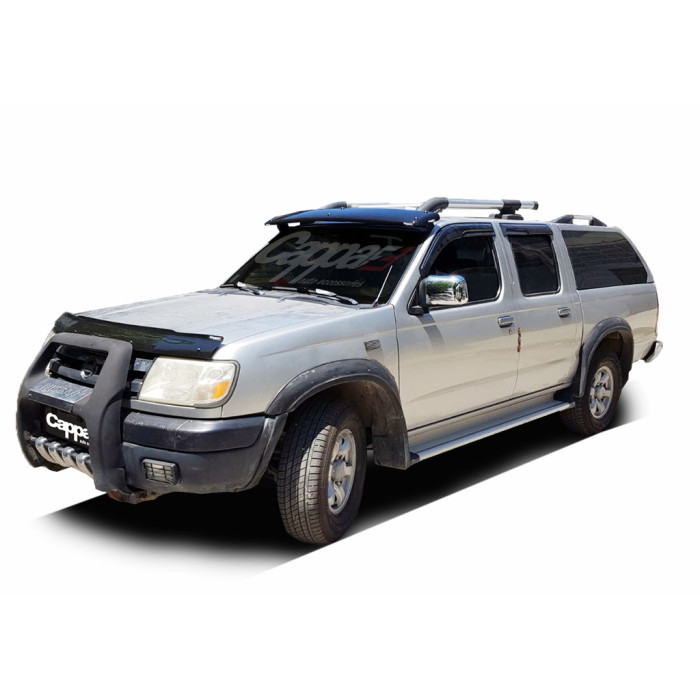 Козирьок на лобове скло (чорний глянець, 5мм) для Nissan NP300 1999-2015 рр