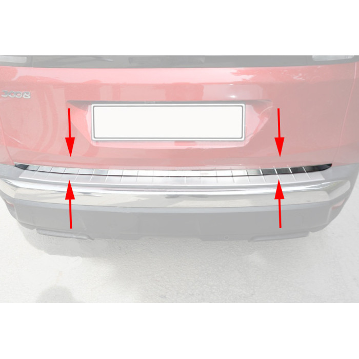 Кромка багажника (нерж) Carmos - Турецька сталь для Peugeot 3008 2016-2023 рр