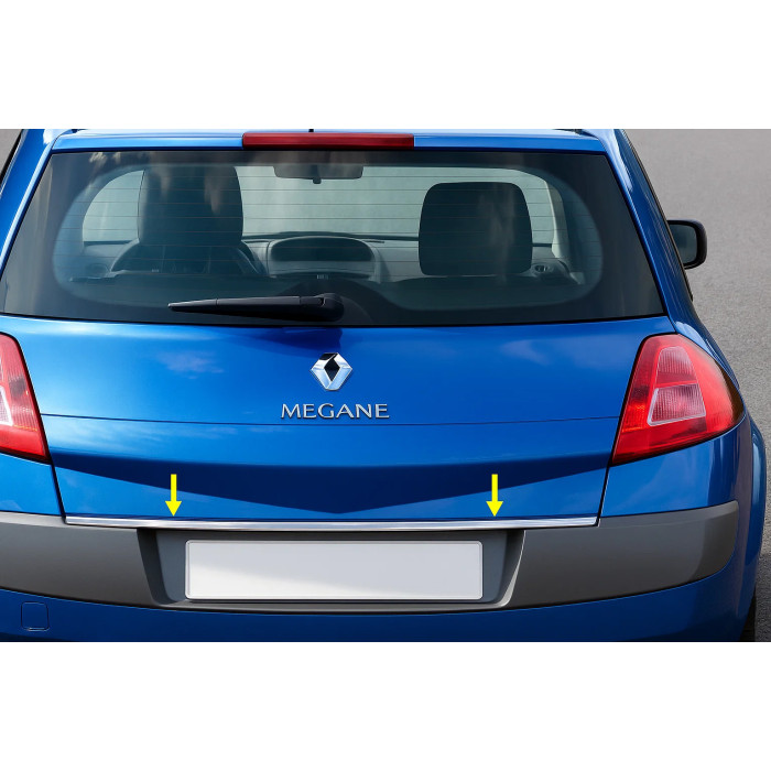 Кромка багажника (нерж.) SD, Carmos - Турецька сталь для Renault Megane II 2004-2009 рр
