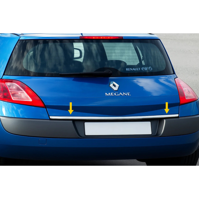 Кромка багажника (нерж.) SD, Carmos - Турецька сталь для Renault Megane II 2004-2009 рр