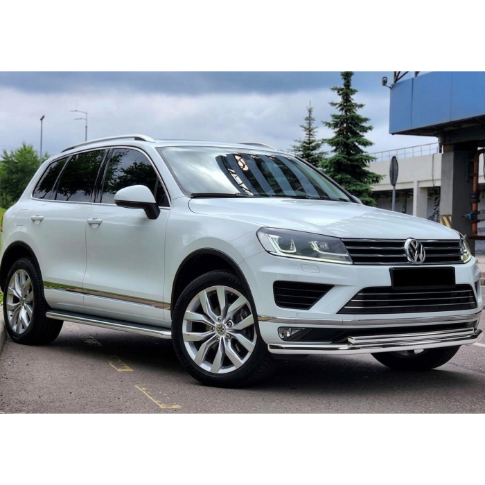 Передній захист ST014 (нерж) для Volkswagen Touareg 2010-2018 рр.