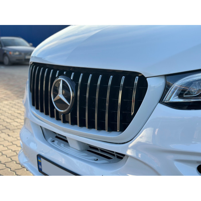 Передня решітка Panamericana GT Chrome Premium V1 Без рамки для Mercedes Sprinter W907/W910 2018- рр