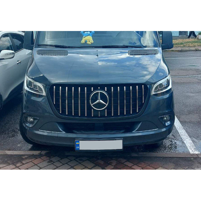 Передня решітка Panamericana GT Chrome Premium V1 Без рамки для Mercedes Sprinter W907/W910 2018- рр