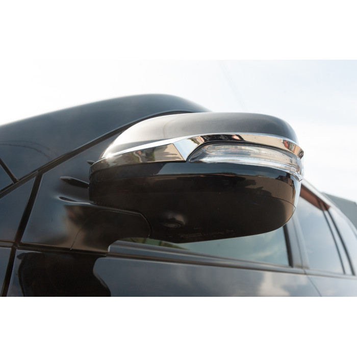 Смужки на дзеркала 2012-2021 (2 шт, хром) для Toyota Land Cruiser 200 рр