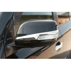 Смужки на дзеркала (2 шт, хром) для Toyota Land Cruiser Prado 150 2009-2023 рр