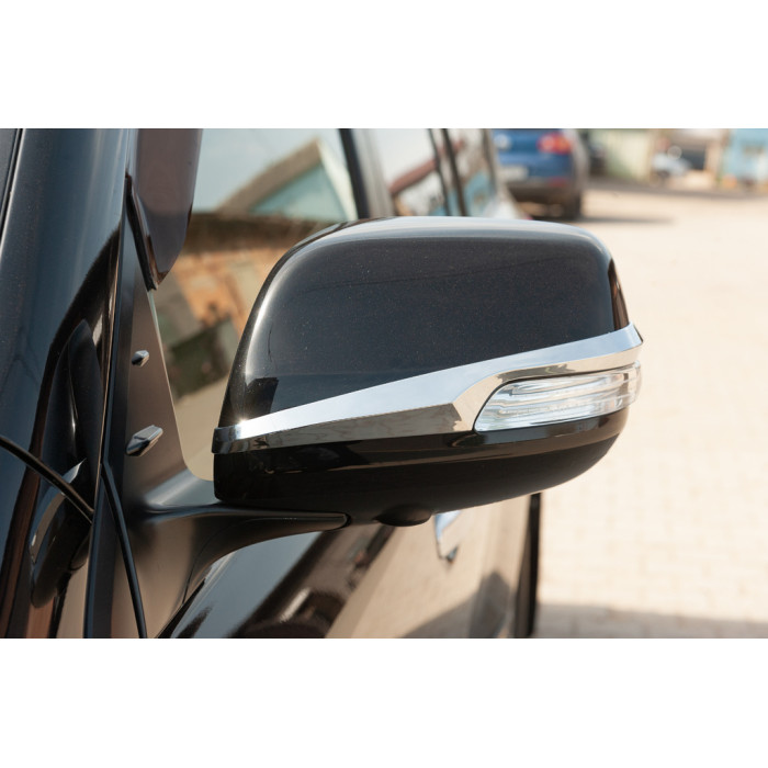Смужки на дзеркала (2 шт, хром) для Toyota Land Cruiser Prado 150 2009-2023 рр