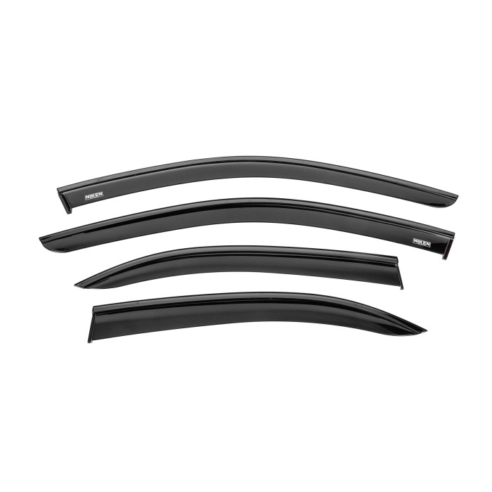 Вітровики з чорним молдингом Niken Luxury (4 шт) для Mercedes C-class W204 2007-2015 рр