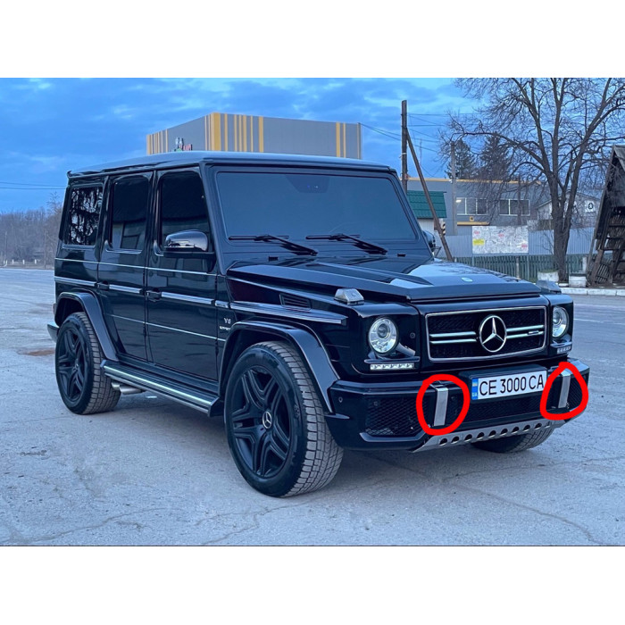 Вставки з нержавійка в бампер (2 шт, AMG) для Mercedes G сlass W463 1990-2018 рр