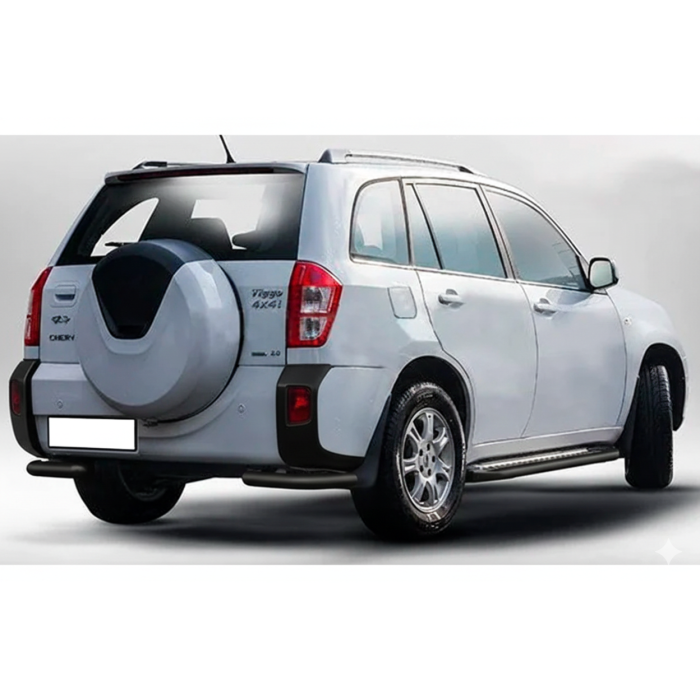 Задні куточки AK003 Black (2 шт., нерж) для Chery Tiggo 3 2005- рр.