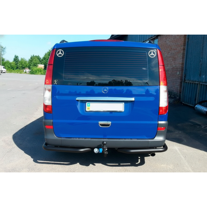 Задні куточки AK003 Black (2 шт, нерж) для Mercedes Viano 2004-2014 рр.