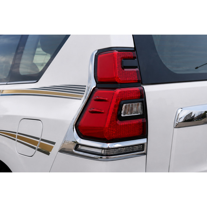 Задні ліхтарі LED Chrome V1 (2017-2023, 2 шт) для Toyota Land Cruiser Prado 150 рр.