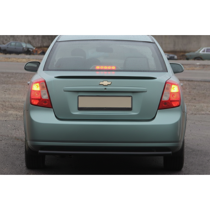 Задній захист AK002 Black (42мм, нерж.) для Chevrolet Lacetti 2003-2024 рр.