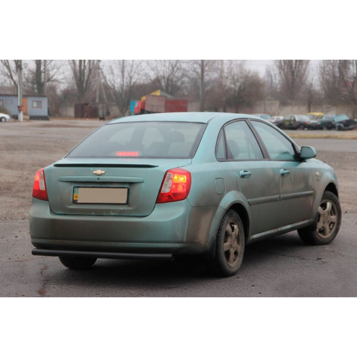 Задній захист AK002 Black (42мм, нерж.) для Chevrolet Lacetti 2003-2024 рр.