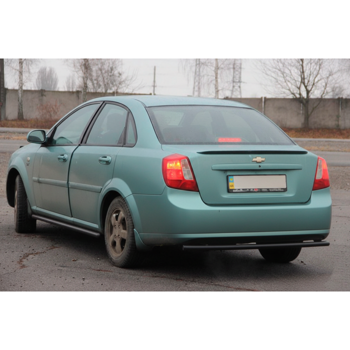 Задній захист AK002 Black (42мм, нерж.) для Chevrolet Lacetti 2003-2024 рр.