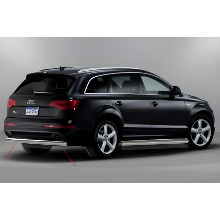 Задній захист AK002 (нерж) для Ауди Q7 2005-2015 рр.