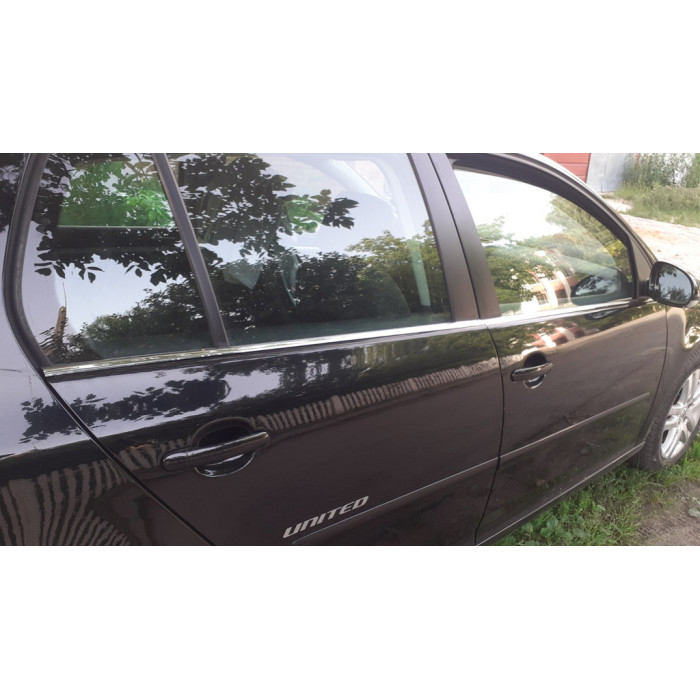 Зовнішня окантовка скла (4 шт, нерж) Carmos - Турецька сталь для Volkswagen Golf 5 2003-2009 рр