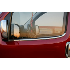 Зовнішня окантовка стекол (2 шт, нерж) Carmos - турецька сталь для Peugeot Bipper 2008-2017 рр