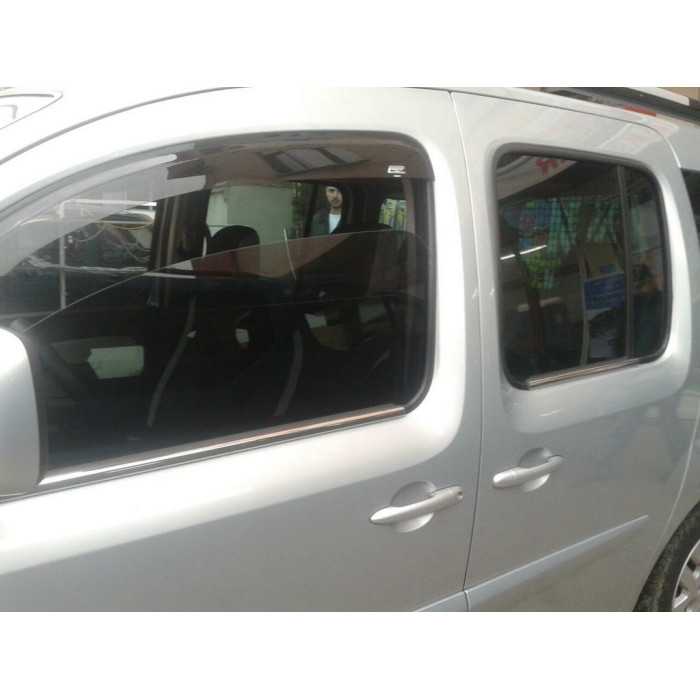 Зовнішня окантовка стекол (4 шт, нерж) 4 шт, Carmos - Турецька сталь для Renault Kangoo 2008-2020 рр