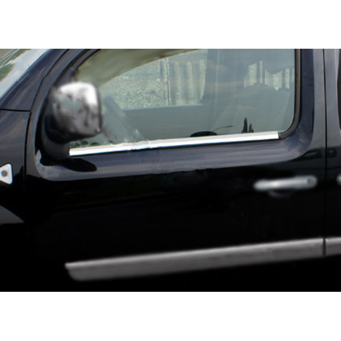 Зовнішня окантовка стекол (4 шт, нерж) 4 шт, Carmos - Турецька сталь для Renault Kangoo 2008-2020 рр