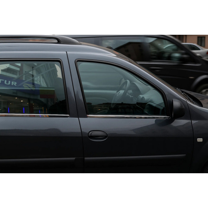 Зовнішня окантовка стекол (4 шт, нерж.) Carmos - Турецька нержавейка для Dacia Logan MCV 2004-2014 рр