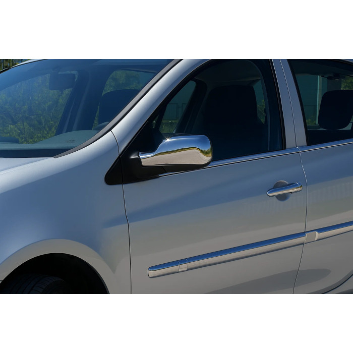 Зовнішня окантовка стекол (4 шт, нерж) Carmos - турецька сталь для Renault Clio III 2005-2012 рр