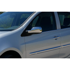Зовнішня окантовка стекол (4 шт, нерж) OmsaLine - Італійська нержавейка для Renault Clio III 2005-2012 рр