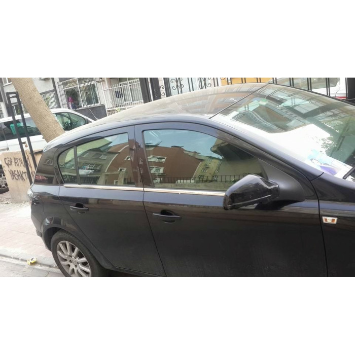 Зовнішня окантовка стекол (нерж) Sedan, Carmos - Турецька сталь для Opel Astra H 2004-2013 рр