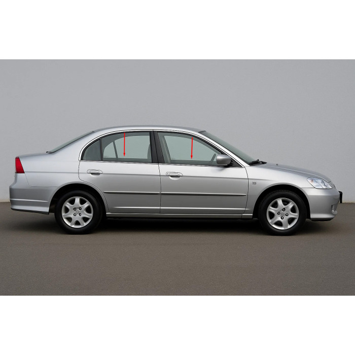 Зовнішня окантовка вікон (4 шт, нерж) Carmos - Турецька сталь для Honda Civic Sedan VII 2001-2006 рр