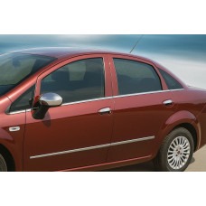 Зовнішня окантовка вікон (8 част., нерж) Carmos - Турецька сталь для Fiat Linea 2006-2018 рр